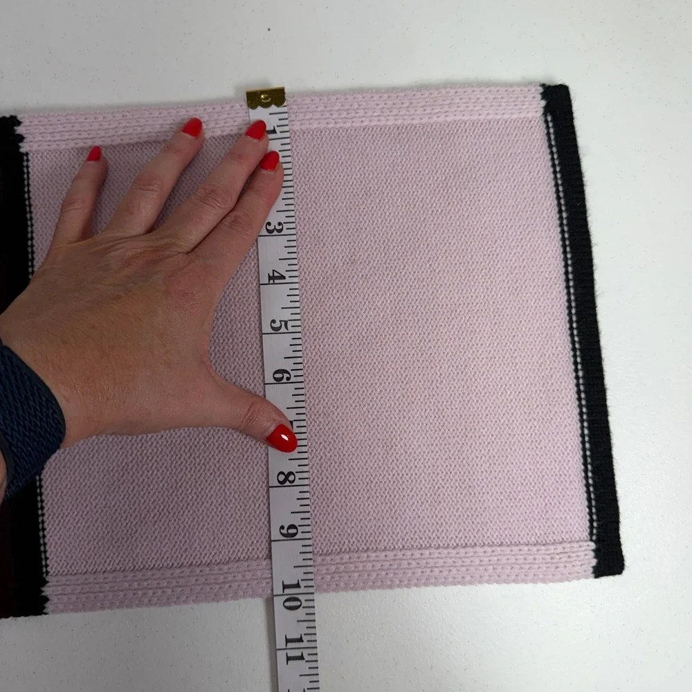 Kate Spade Scarf Colorblock Knit Burgundy Pink Cream Gold Spade Logo Designer